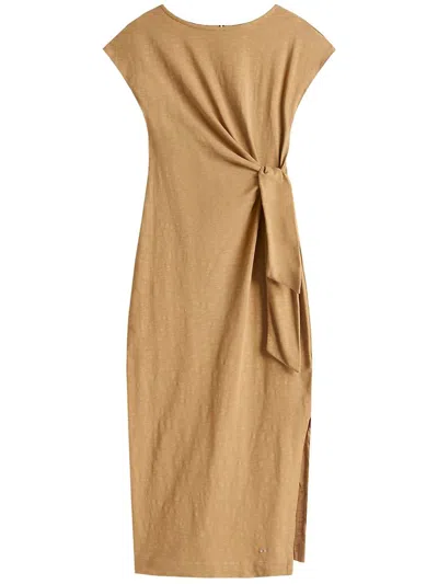 Tommy Hilfiger Knot Boat Midi Dress Clothing In Brown