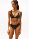 Tommy Hilfiger Lace Brazilian Bikini Panty In Black