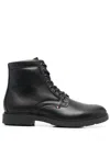 Tommy Hilfiger Lace-up Leather Boots In Schwarz