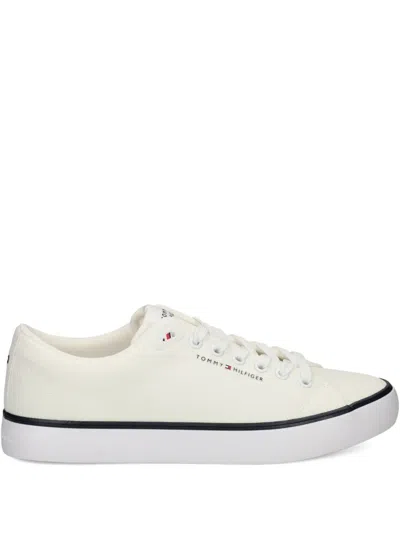 Tommy Hilfiger Lace-up Logo Sneakers In White