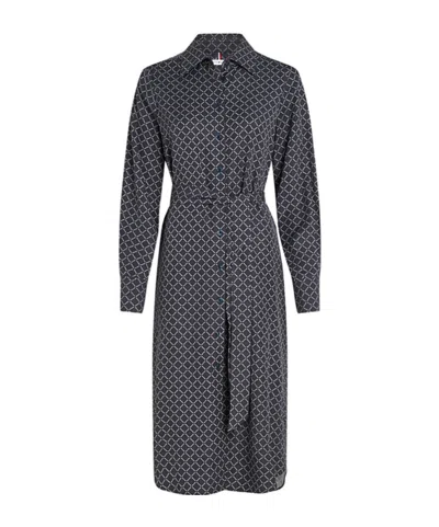 Tommy Hilfiger Lace-up Mid-length Shirt Dress In Gray