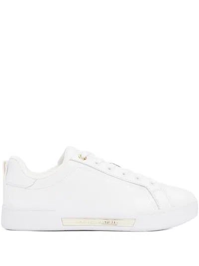 Tommy Hilfiger Hilfiger Logo Leather Sneaker In White