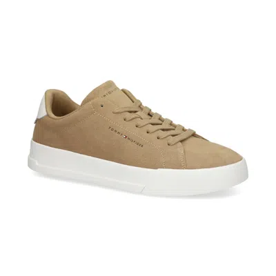 Tommy Hilfiger Lace-up Suede Sneakers In Neutral