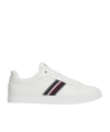 Tommy Hilfiger Signature Stripe Leather Court Sneaker In White