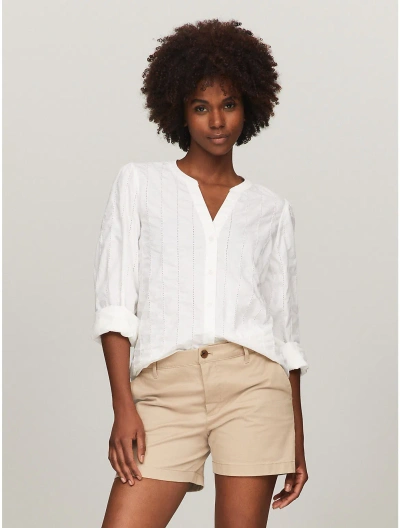 Tommy Hilfiger Ladder Lace Shirt In Optic White Th