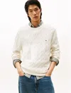 Tommy Hilfiger Lambswool Cable Knit Sweater In White