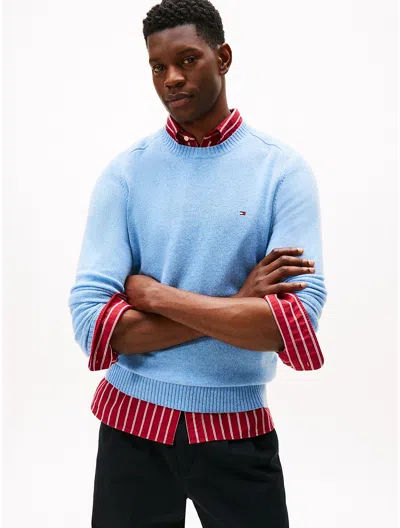 Tommy Hilfiger Lambswool Crewneck Sweater In Blue