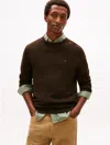 Tommy Hilfiger Lambswool Crewneck Sweater In Brown