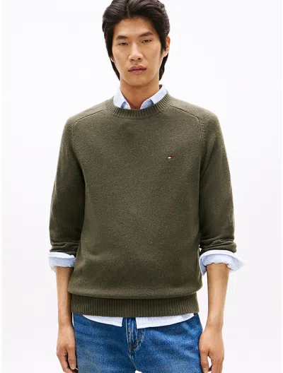 Tommy Hilfiger Lambswool Crewneck Sweater In Green