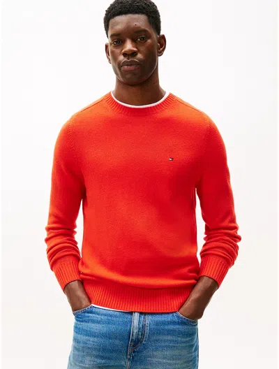 Tommy Hilfiger Lambswool Crewneck Sweater In Red