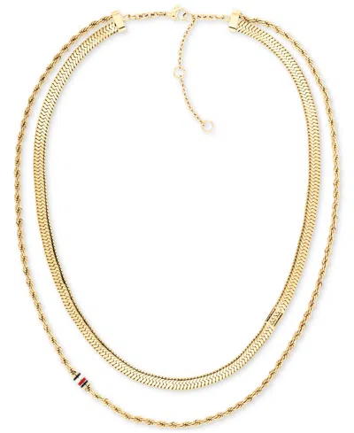 Tommy Hilfiger Layered Collar Necklace, 16" + 2" Extender In Gold