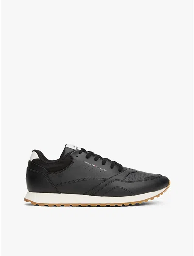 Tommy Hilfiger Leather Sneakers In Black