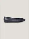 Tommy Hilfiger Leather Ballerina Flat In Space Blue
