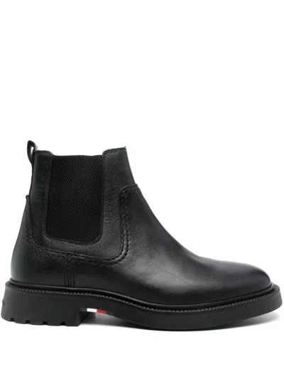 Tommy Hilfiger Leather Boots In 黑色