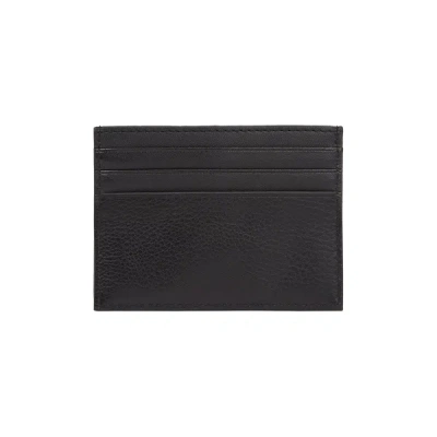 Tommy Hilfiger Leather Card Holder In Black