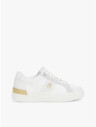 Tommy Hilfiger Leather Court Sneaker In White
