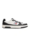 Tommy Hilfiger Leather Cupsole Fine Cleat Trainers In Ecru