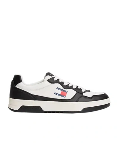 Tommy Hilfiger Leather Cupsole Fine Cleat Trainers In Ecru
