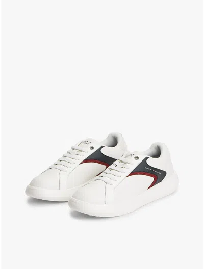 Tommy Hilfiger Leather Cupsole Sneaker In White