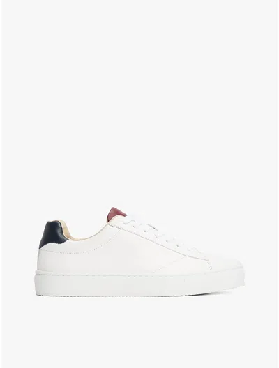 Tommy Hilfiger Leather Cupsole Sneaker In White / Navy