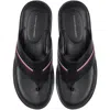 Tommy Hilfiger Leather Flip Flops Black