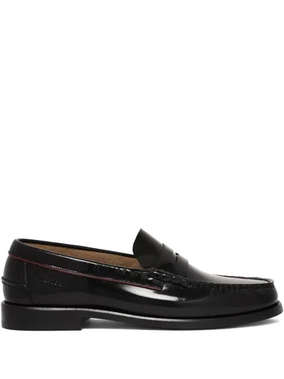 Tommy Hilfiger Leather Loafers In Black