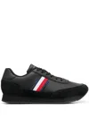 Tommy Hilfiger Corporate Leather Sneakers With Side Logo In Black In 黑色