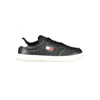 Tommy Hilfiger Black Leather Men Sneaker In Black