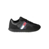 Tommy Hilfiger Corporate Leather Sneakers With Side Logo In Black In Black
