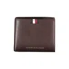 Tommy Hilfiger Elegant Brown Leather Wallet With Modern Contrast In Brown