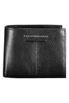 Tommy Hilfiger Chic Black Leather Dual-compartment Wallet In Black