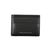 Tommy Hilfiger Chic Black Leather Card Holder With Contrast Detailing In Black