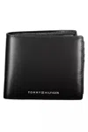 Tommy Hilfiger Elegant Leather Wallet With Multiple Compartments In Black
