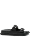 Tommy Hilfiger Leather Slides Sandals With Buckle