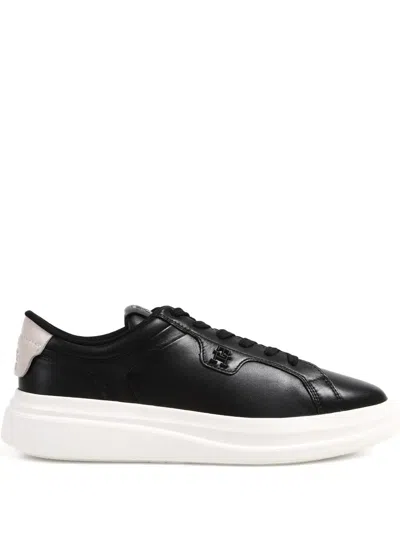 Tommy Hilfiger Leather Sneakers In Black