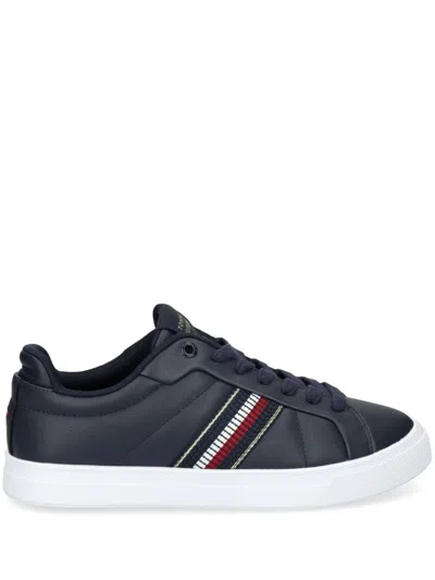 Tommy Hilfiger Leather Sneakers In Space Blue
