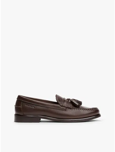Tommy Hilfiger Leather Tassel Loafer In Brown