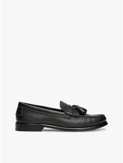 Tommy Hilfiger Leather Tassel Loafer In Black