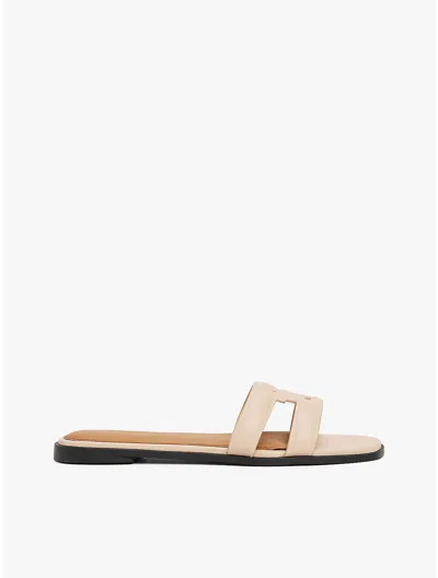 Tommy Hilfiger Leather Th Monogram Sandal In Misty Blush