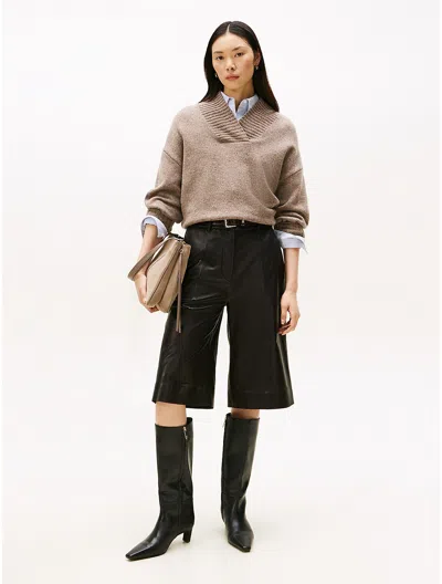 Tommy Hilfiger Leather Wide In Brown