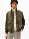 Tommy Hilfiger Leather Zip Jacket In Green