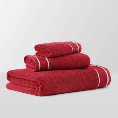 Tommy Hilfiger Legacy Solid Cotton 6 Piece Towel Set In Red