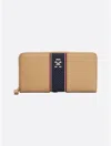 Tommy Hilfiger Legacy Stripe Large Wallet In Safari Canvas