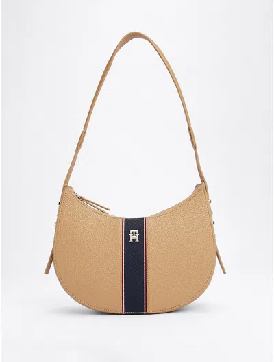 Tommy Hilfiger Legacy Stripe Shoulder Bag In Safari Canvas