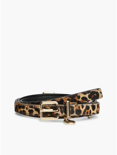 Tommy Hilfiger Leopard Print Calf Hair Belt In Cheetah