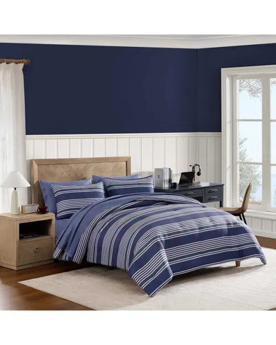 Tommy Hilfiger Lido Stripe Textured Comforter Set In Blue