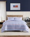 Tommy Hilfiger Lido Stripe Washed Microfiber 7-pc. Comforter Set, King In Blue