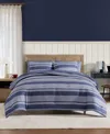 Tommy Hilfiger Lido Stripe Washed Microfiber 7-pc. Comforter Set, King In Blue