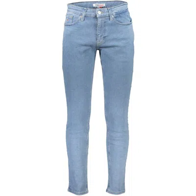Tommy Hilfiger Light Blue Cotton Men Slim Tapered Jean In Red
