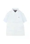 Tommy Hilfiger Light Blue Shirt For Boy With Flag In Blue